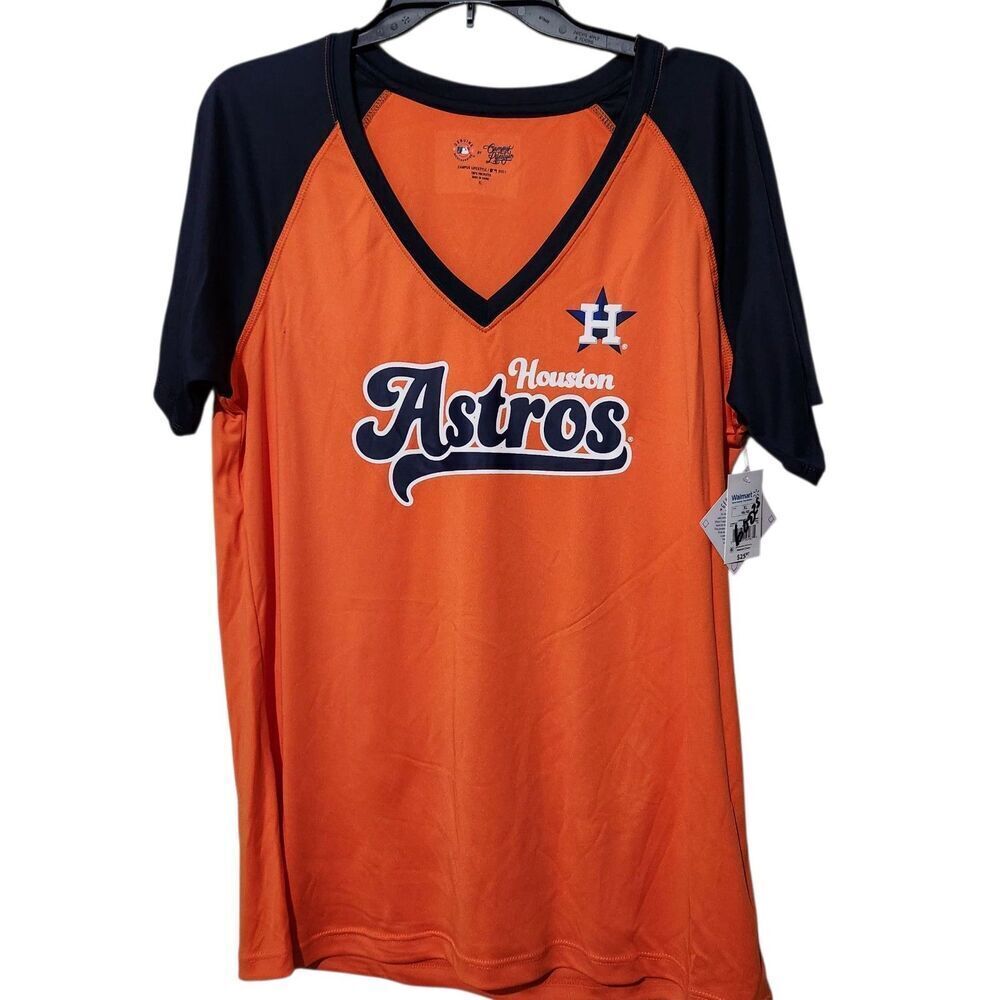 Houston Astros T-shirt Womens Size Medium Orange Lightweight